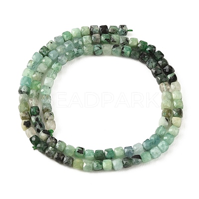 Gradient Color Natural Emerald Beads Strands G-K376-D04-4x4mm-1