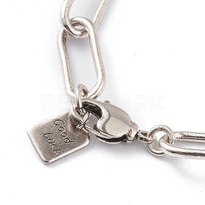 Brass Paperclip Chain Bracelets LS-BJEW-H537-10AS-1