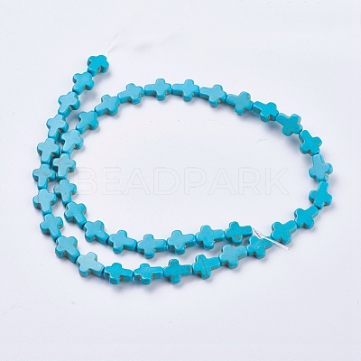 Synthetic Turquoise Beads Strands G-E474-02A-12x16m-1