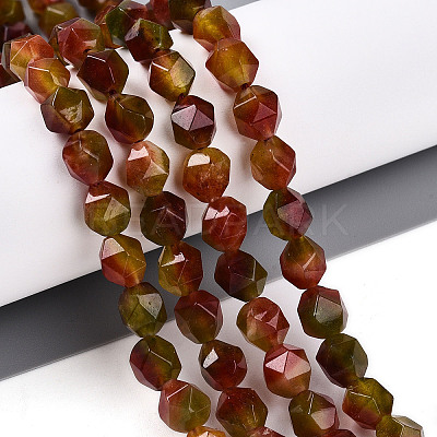 Dyed Natural White Jade Beads Strands G-T139-8mm-45H-1