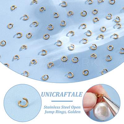 120Pcs 304 Stainless Steel Open Jump Rings STAS-UN0060-83A-1
