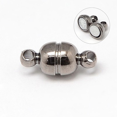 Round Brass Magnetic Clasps with Loops KK-D331-M-1