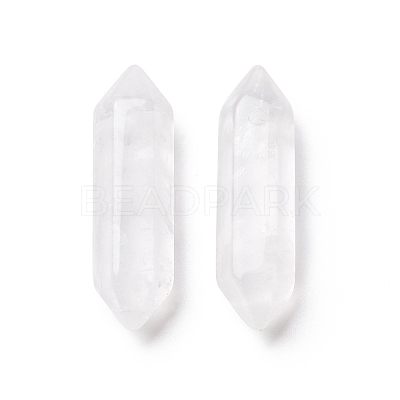 Natural Quartz Crystal Double Terminal Pointed Pendants G-C007-02B-14-1