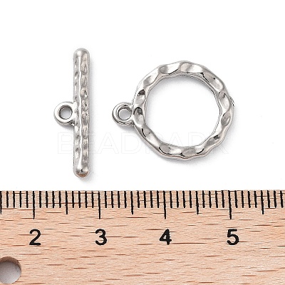 Non-Tarnish 304 Stainless Steel Ring Toggle Clasps STAS-A092-09B-P-1