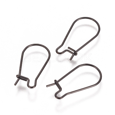 304 Stainless Steel Hoop Earrings Findings Kidney Ear Wires X-STAS-L216-22C-B-1