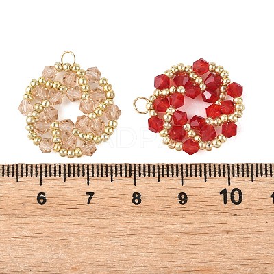 Imitate Austrian Crystal Bicone Glass Beaded Pendants PALLOY-MZ01394-1