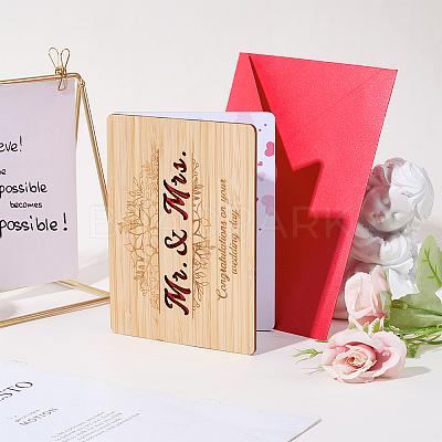 Wedding Bamboo Greeting Card AJEW-WH20060-11C-1