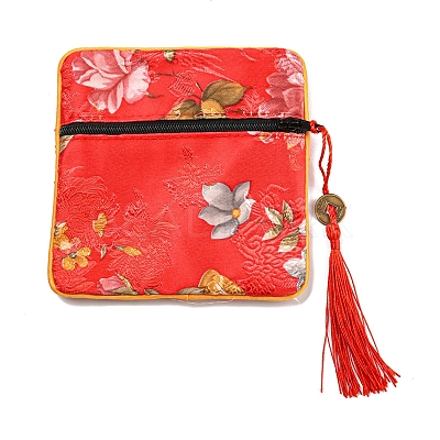 Chinese Style Floral Cloth Jewelry Storage Zipper Pouches AJEW-D063-01B-1