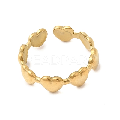 304 Stainless Steel Cuff Open Rings for Women RJEW-P182-05G-1