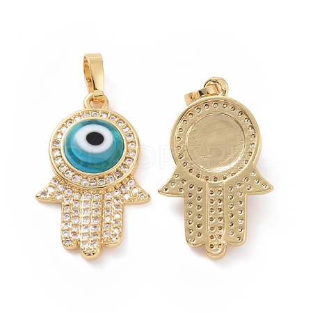 Brass Micro Pave Cubic Zirconia Pendants ZIRC-F136-03G-07-1