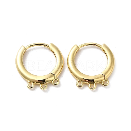 Rack Plating Brass Huggie Hoop Earring Findings KK-E084-84G-1