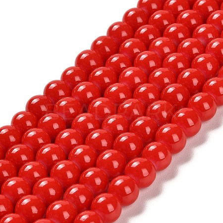 Painted Glass Bead Strands DGLA-S071-8mm-49-1