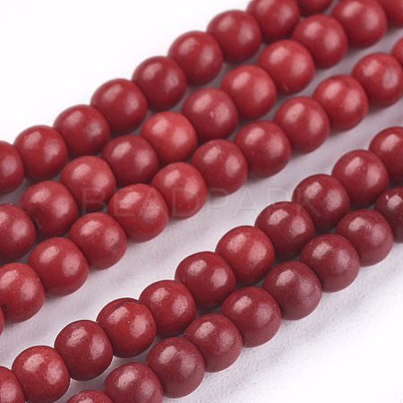 1 Strand Dyed Crimson Round Synthetic Turquoise Beads Strands X-TURQ-G106-4mm-02H-1