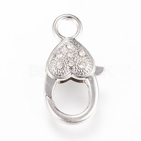 Alloy Rhinestone Lobster Claw Clasps KK-S301-01-1