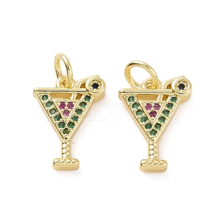 Brass Micro Pave Colorful Cubic Zirconia Charms KK-E068-VF158-1