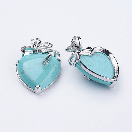 Synthetic Turquoise Pendants G-E433-B-01P-1