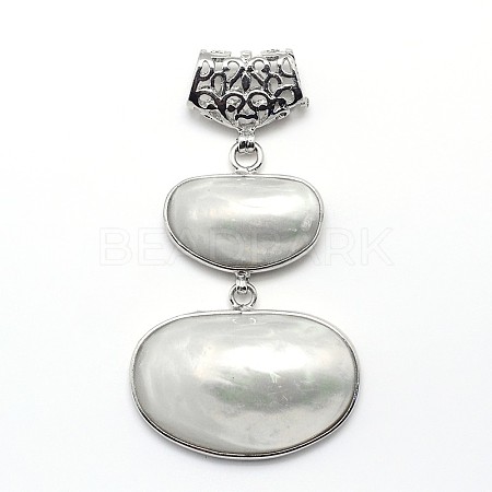 Brass Spiral Shell Oval Big Pendants SSHEL-F0006-07-1