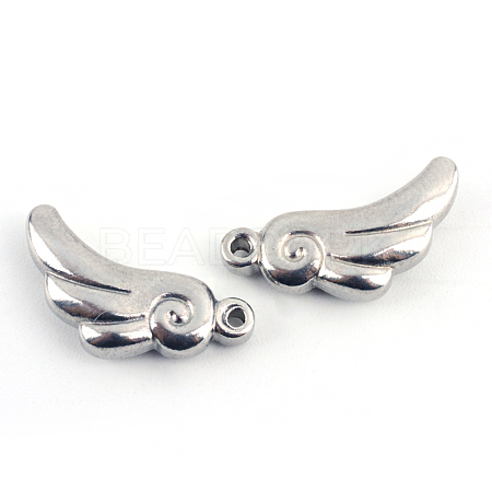 Non-Tarnish 201 Stainless Steel Wing Charms X-STAS-Q192-29-1