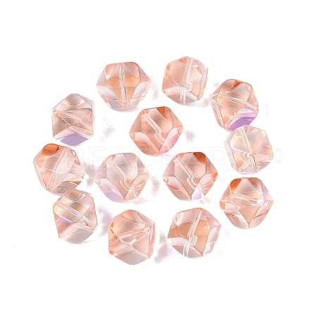 Electroplate Transparent Glass Beads EGLA-Q140-01-A04-1