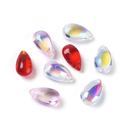 Transparent Glass Charms GLAA-H016-11K-1
