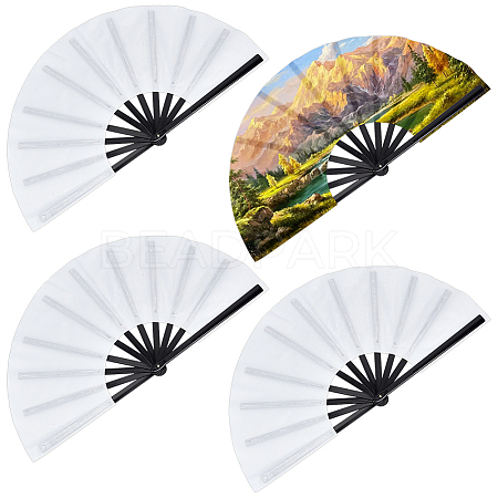 Cloth Hand Held Fan LS-DIY-WH0579-95B-1