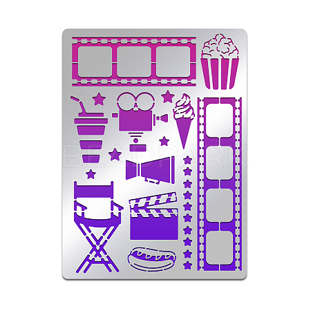 Custom Movie Diary Theme Stainless Steel Cutting Dies Stencils DIY-WH0289-016-1