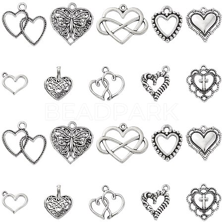 100pcs 10 Style Tibetan Style Alloy Charms TIBEP-CJ0001-39-1