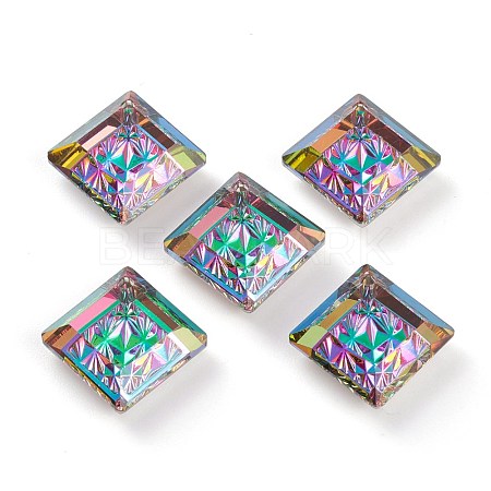 Embossed Glass Rhinestone Pendants GLAA-J101-03B-001VO-1