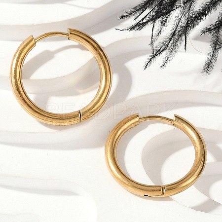 202 Stainless Steel Huggie Hoop Earrings EJEW-F111A-20mm-G01-1