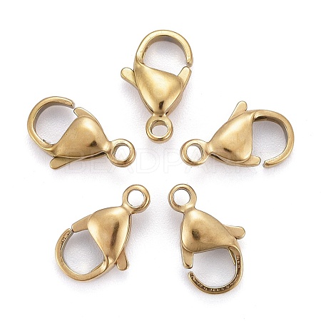 Ion Plating(IP) 304 Stainless Steel Lobster Claw Clasps LS-STAS-H353-D-02G-1