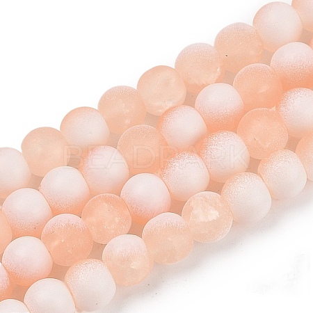 Frosted Crackle Glass Beads X1-GLAA-U001-8mm-M05-1