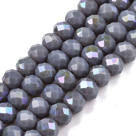 Electroplate Opaque Solid Color Glass Beads Strands LS-EGLA-A044-P6mm-L10-1