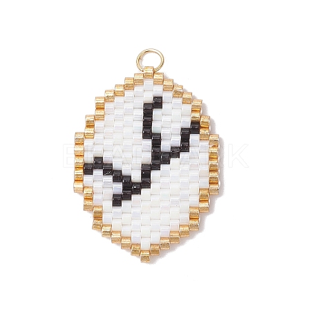 Glass Seed Beaded Twelve Constellations Pendants PALLOY-MZ00891-10-1