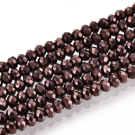 Electroplate Glass Beads Strands EGLA-F149-FP-08-1