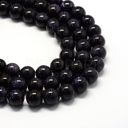 Synthetic Blue Goldstone Bead Strands X-G-S210-8mm-1