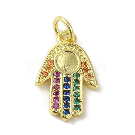 Brass Micro Pave Cubic Zirconia Pendants KK-M283-13F-02-1