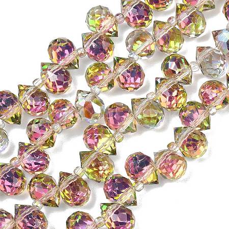 Electroplate Glass Beads Strands EGLA-D030-17-02-1