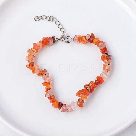 Natural Red Jasper Chips Beaded Bracelet TJ9442-3-1