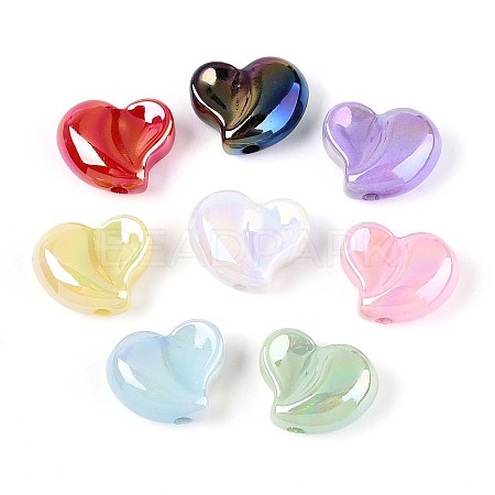 UV Plating Opaque Acrylic Beads OACR-T028-47-1