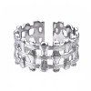 304 Stainless Steel Bar Wrap Open Cuff Ring RJEW-T023-01P-1