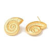 Rack Plating Spiral Shell Shape Brass Stud Earrings EJEW-B062-35G-2