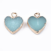 Electroplate Druzy Resin Pendants RESI-S366-01D-2