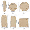 6Pcs 6 Style Flat Round PU Leather Knitting Crochet Bags Nail Bottom Shaper Pad DIY-PH0021-06C-2