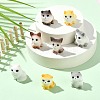 40Pcs 8 Styles Opaque Resin Cat Shape Display Decorations DJEW-CJC0007-05-5