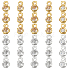 60Pcs 2 Colors Brass Pave Clear Cubic Zirconia Charms KK-WR0001-53-1