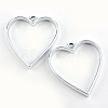 Rack Plating Alloy Heart Open Back Bezel Pendants LS-PALLOY-S047-12D-FF-1