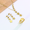 Stainless Steel Star Earrings & Necklaces & Rings Sets for Women IZ1573-4