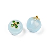 Transparent Glass Apple Pendants DGLA-E004-16E-2