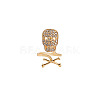 Crystal Rhinestone Skull Open Cuff Ring SKUL-PW0002-012G-1