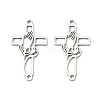 201 Stainless Steel Religion Hollow Praying Hand Cross Links Connector Charms STAS-K310-03P-1